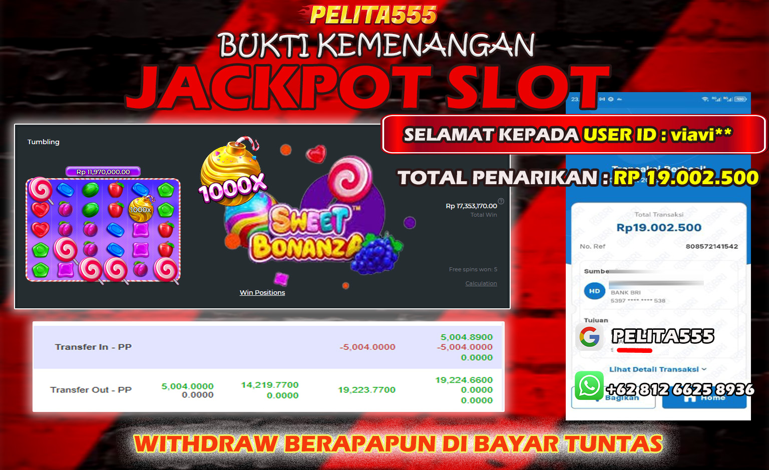 BUKTI JP SLOT PRAGMATIC PLAY SWEET BONANZA 1000 12 MARET 2025