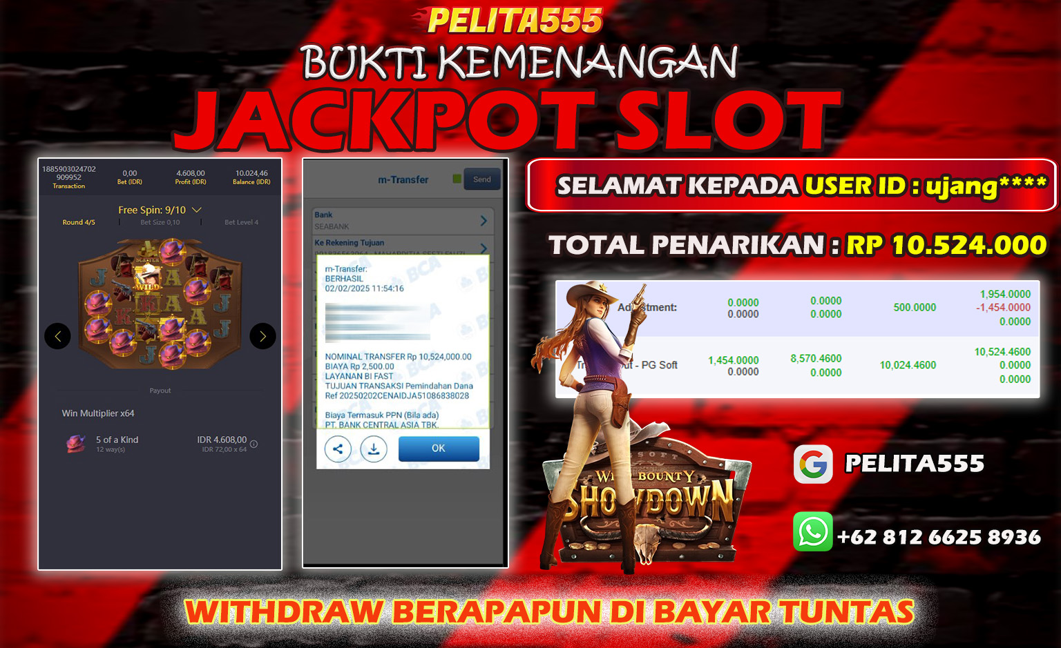 BUKTI JP SLOT WILD BOUNTY SHOWDOWN PG SOFT 12 MARET 2025